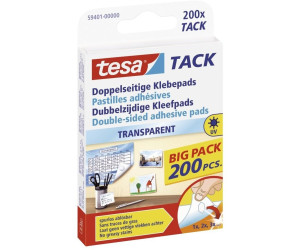 Tesa doppelseitige Klebepads Tack, transparent XL, 36 Stück 