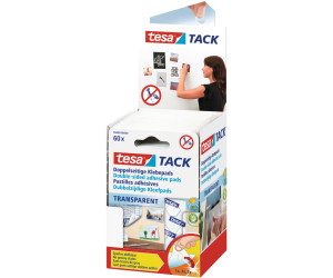 tesa Klebeband TESA Tack® Doppelseitige Klebepads XL, 36 Stück,  Transparente, dünne und doppelseitige Klebepunkte (Größe: 3cm²)