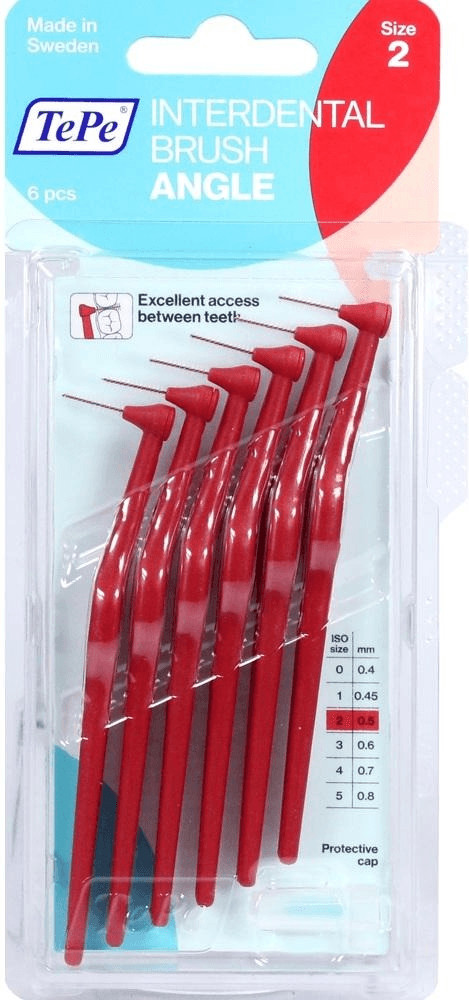 TePe Angle Interdental Brush 0.5mm Red (6 pcs.)