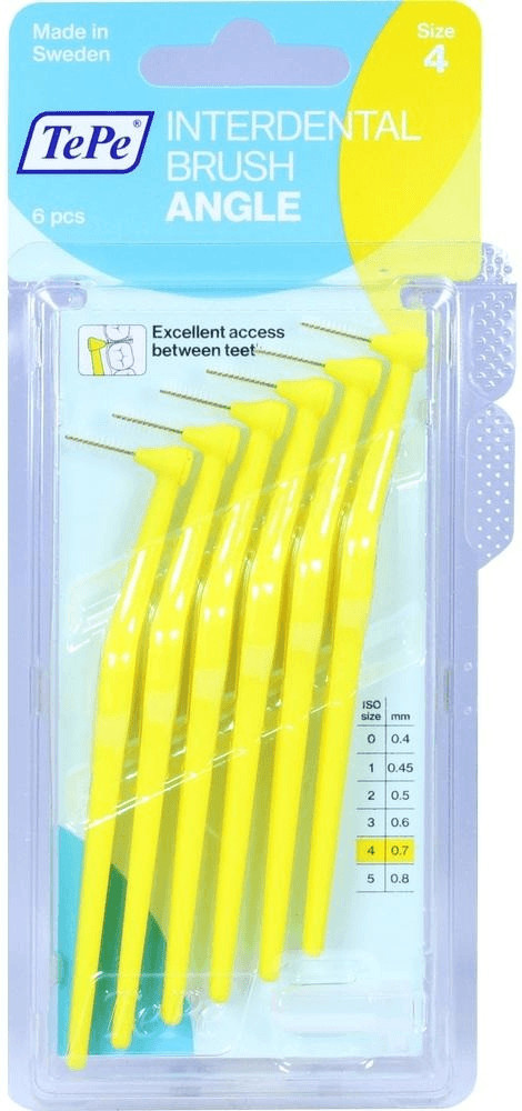 TePe Angle Interdental Brush 0.7mm Yellow (6 pcs.)