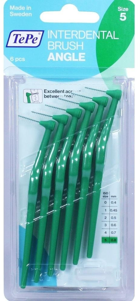 TePe Angle Interdental Brush 0.8mm Green (6 pcs.)