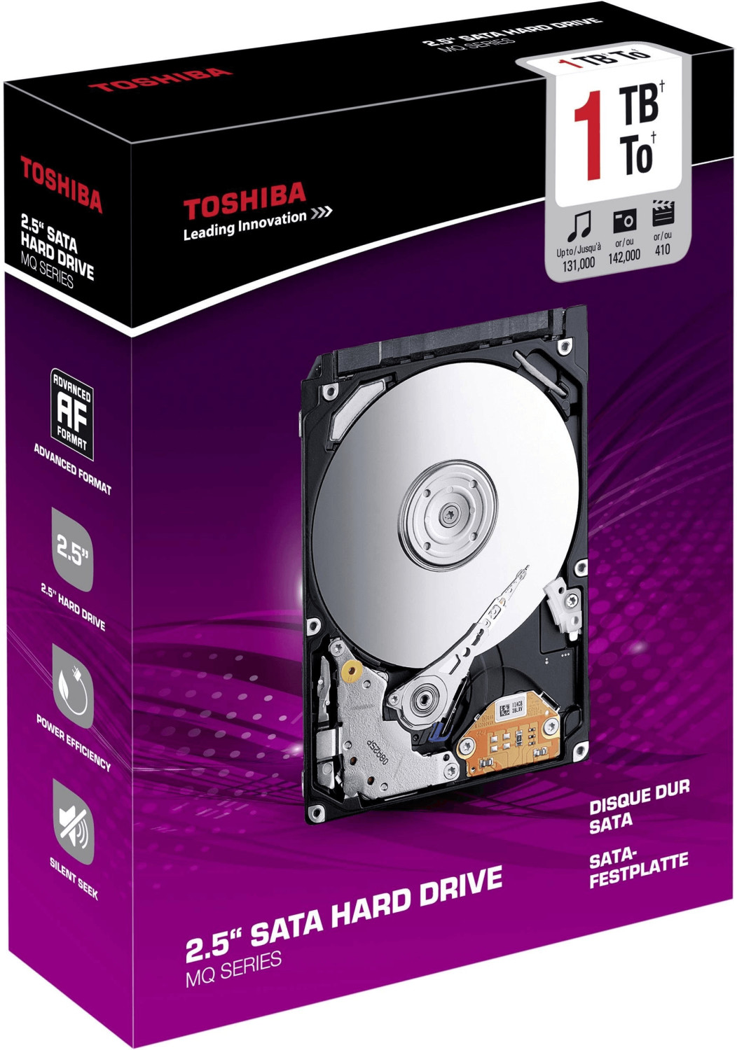 Toshiba MQ01ABD100 - Disque dur - 1 To - interne - 2.5 - SATA 3Gb/s - 5400  tours/min - mémoire tampon : 8 Mo - Disques durs internes - Achat & prix