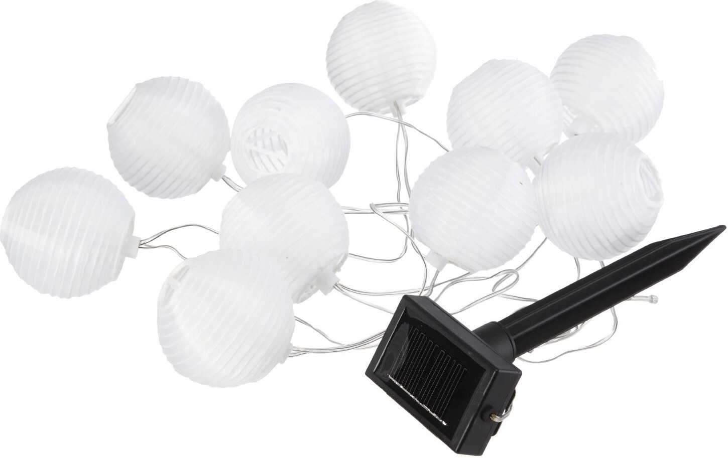 Solar-Lichterkette mit 10 LED-Lampions, altrosa, weinrot, weiß