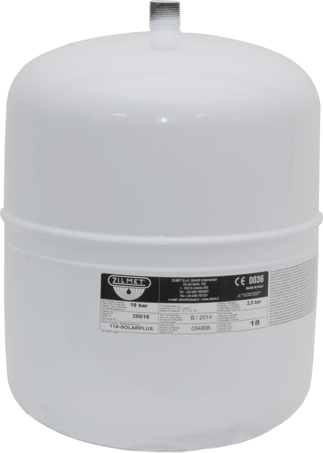 Zilmet Zilflex Solar Plus 18L