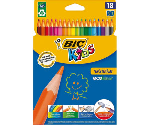 Bic Kids ECOlutions Evolution Buntstifte Fördert richtige Handhabung Buntstifte Set mit 12 Buntstiften Dreikant Farbstifte für Kinder ab 2 Jahren Ohne Holz Bruchsichere Mine Ergonomisch