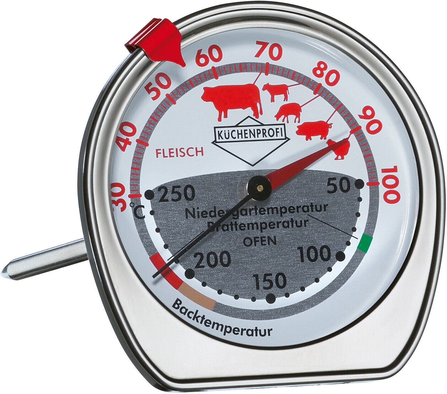 Küchenprofi Backofen Thermometer , Ø 5,5 cm , Edelstahl , Rostfrei