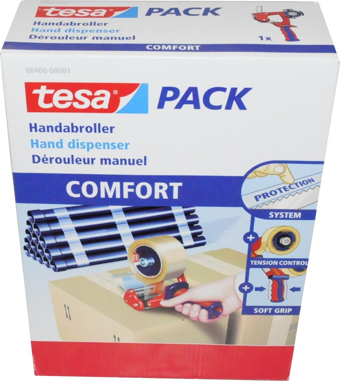 TESA - Dérouleur pour ruban adhésif d'emballage avec 2 rouleaux 66m x 50mm  - Un dévidoir pour les rouleaux adhésif d'emballage avec deux ro -  Livraison gratuite dès 120€