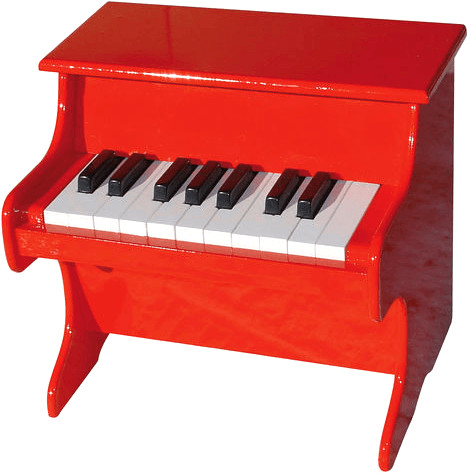 Piano rouge laqué en bois. Piano, un instrument de musique Vilac Réf: 8317