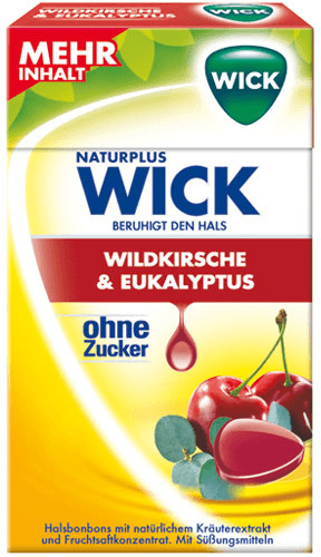 Bonbons Wick Atemfrei à L'eucalyptus Sans Sucre - Sachet De 72g, Pour Le Confort Respiratoire