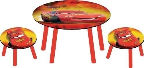 Disney Pixar Table ronde + 2 tabourets Cars