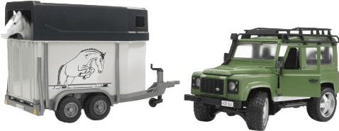Bruder Land Rover Defender avec remorque pour chevaux (2592)