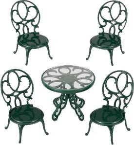 Sylvanian Families Table & chaise de jardin fleuries