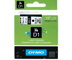 2x Schriftbandkassette kompatibel zu Dymo D1 45013 12mm x 7m schwarz auf weiß