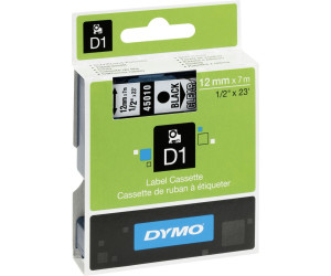 5x 45010 Schwarz auf Transparent 12mm Schriftband Kompatibel für Dymo D1 Bänder 
