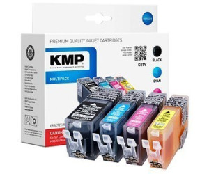 CLI-526 Kompatibel Kombi-Pack Schwarz KMP Tinte ersetzt Canon PGI-525 Cyan, 