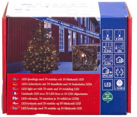 Konstsmide 80 Twinkling Warm White Micro LED Fairy Lights (3611-140)