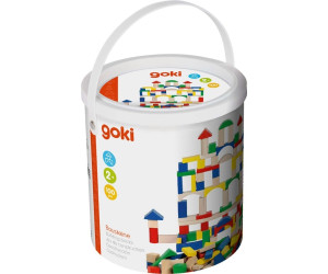 Goki Bausteine Holzklötze verschiedene Formen und Farben 100 Stück im Set Kinder 