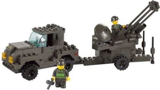 Sluban Armée de terre - Jeep avec canon anti-aérien