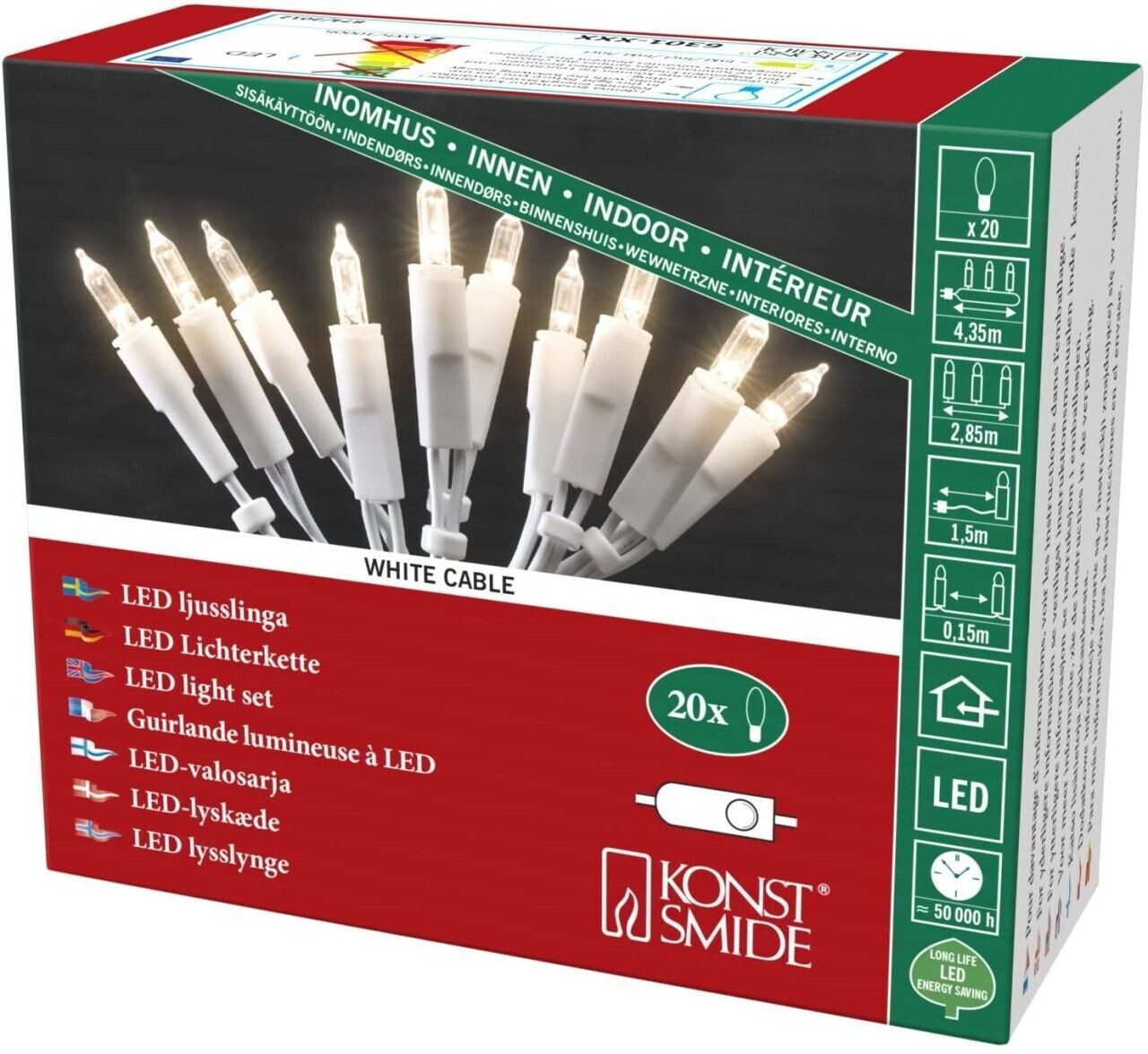 Konstsmide 20 Mini LED Fairy Lights White/Warm White (6301-102)