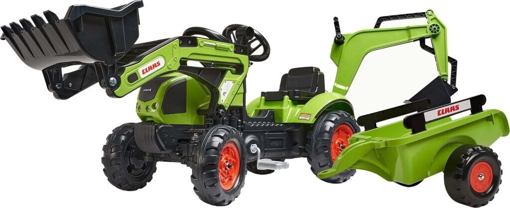 Falk Tracteur Claas Celtis avec pelle, remorque et excavatrice
