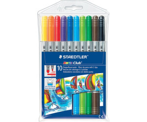 Schulbedarf Faber Castell 10 Doppel Fasermaler Filzstifte Dick Und Dunn Im Kunststoff Etui Buro Schreibwaren Academy Tamkine Org