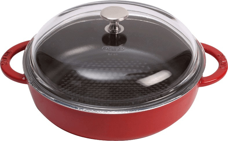 Staub Sauteuse + Couvercle Verre - Cerise - 24 cm