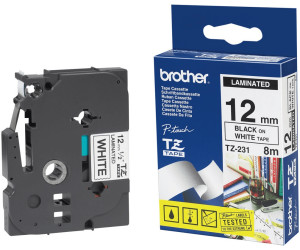 3x Schriftband-Kassette für Brother TZ-231 TZE-231 Schwarz auf Weiß 12mm 8m 