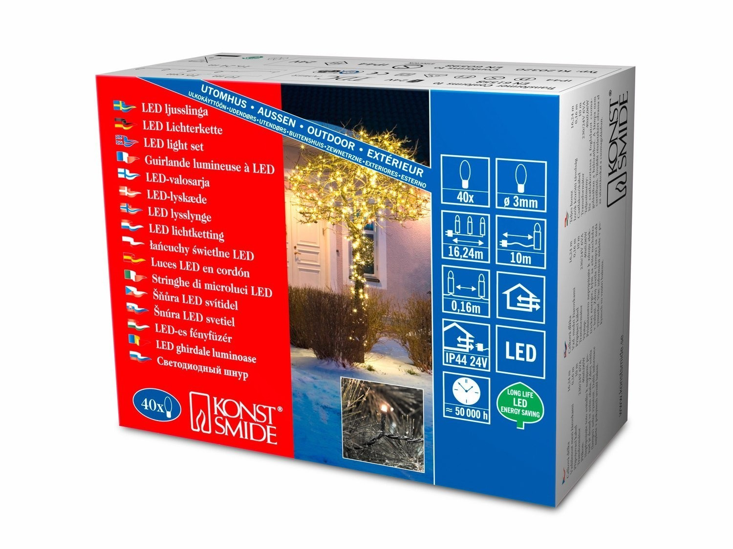 Konstsmide Micro-LED-Fairy Lights Set of 40 Black/Warm White (3610-110)