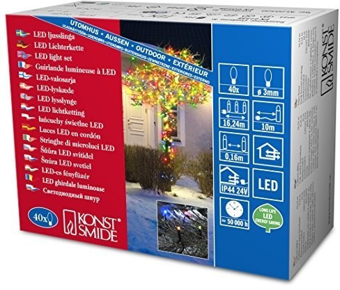 Konstsmide Micro-LED-Fairy Light Set of 40 Black/Colourful (3610-500)