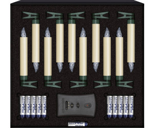 Krinner 74222 Lumix Classic Basisset elfenbein IR zehn warmweisse LED Christbaumkerzen,Batterien und Fernbedienung 