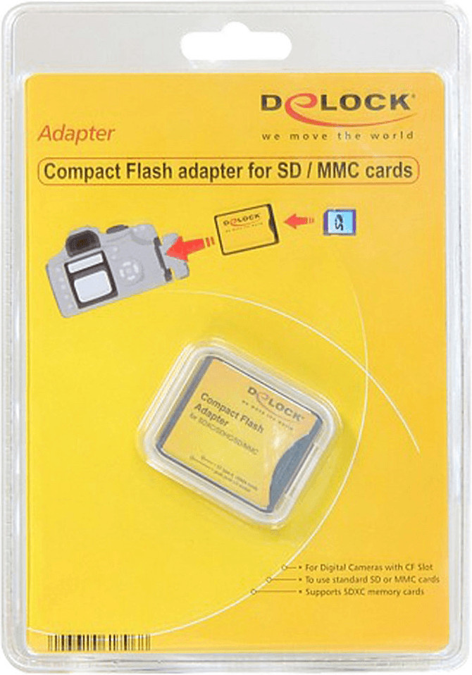 DeLock Adaptateur Compact Flash > cartes mémoires SD / MMC (61796) au  meilleur prix sur