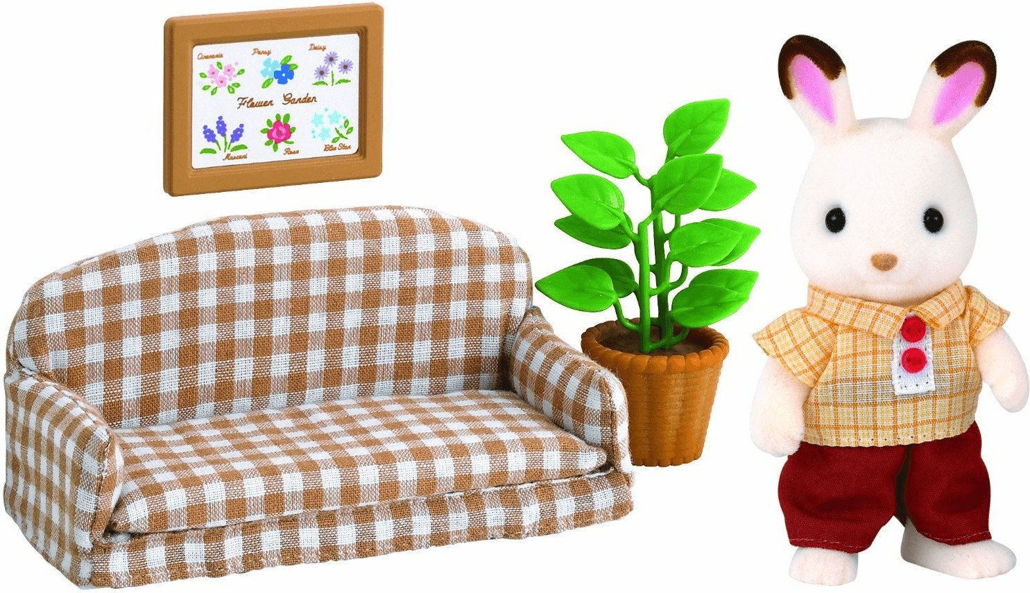 Sylvanian Families Papa lapin chocolat avec son salon