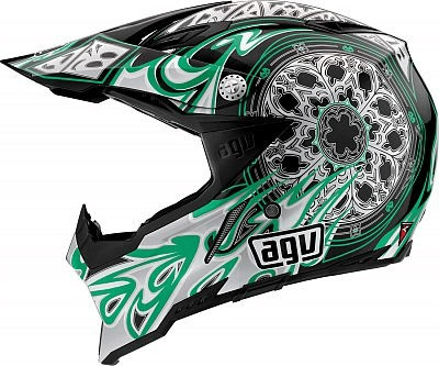 AGV AX-8 Gothic Flame noir/argent/vert