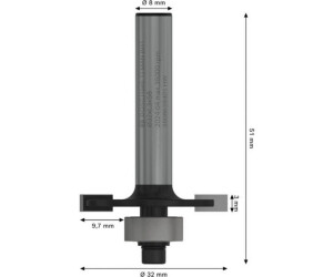 ENT 13962 Scheibennutfräser HW (HM), Schaft (C) 8 mm, Durchmesser (A ENT 13962 Scheibennutfräser HW (HM), Schaft (C) 8 mm, Durchmesser (A