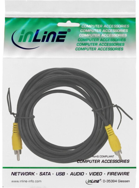 InLine 89937C Cinch Kabel, Video, 1x Cinch St/St, Steckerfarbe gelb (1,0m), Bild 4