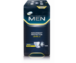 TENA Men Level 2 6x10 - Compresa Protectora y Absorbente para Hombre - Para  Incontinencia Moderada - Con Zona de Absorción Mejorada - Máxima