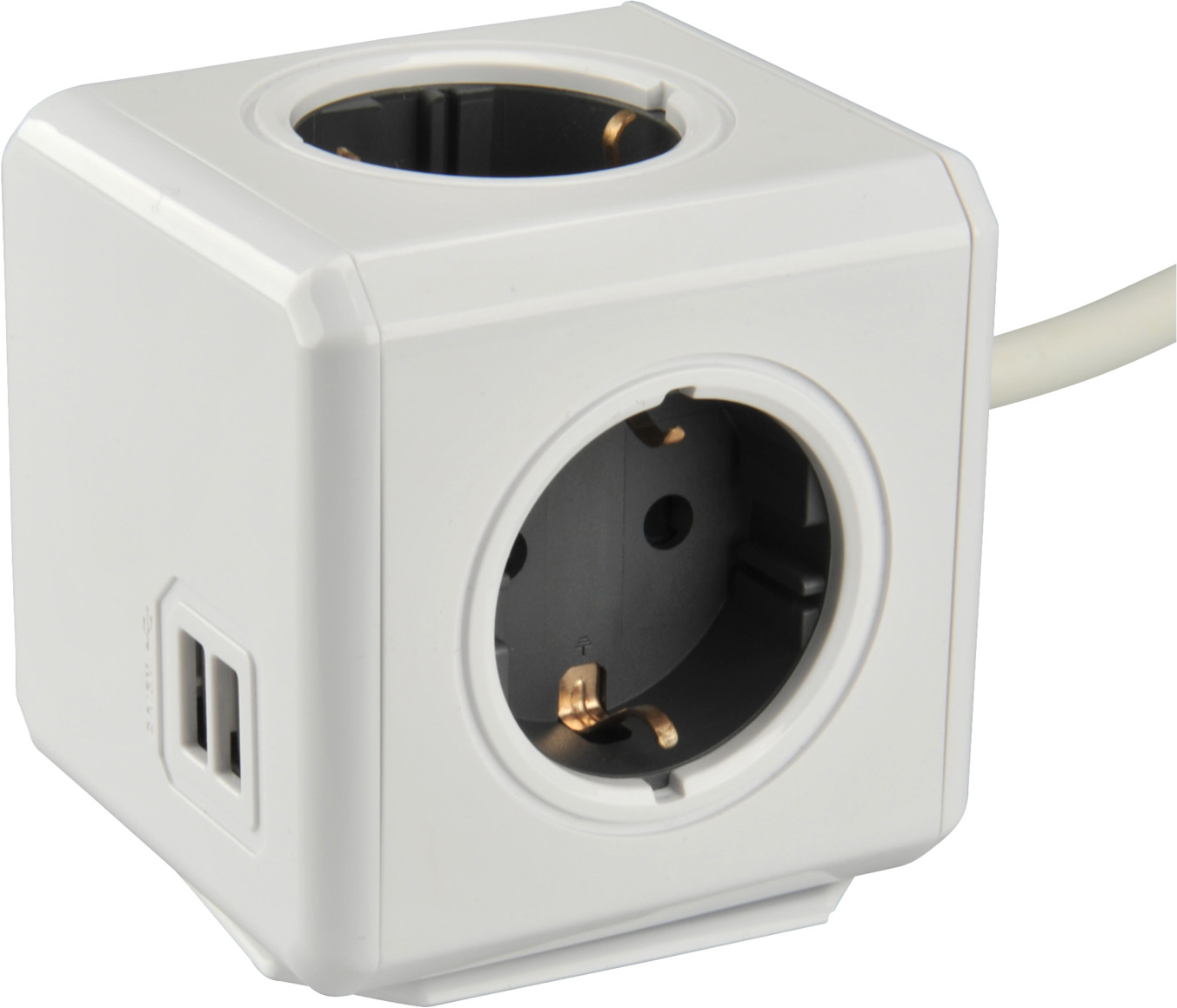 Allocacoc Powercube avec prise blanc/gris