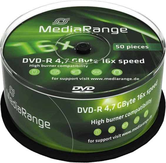 MediaRange DVD-R 4,7Go 120min 16x Azo 50er Cakebox