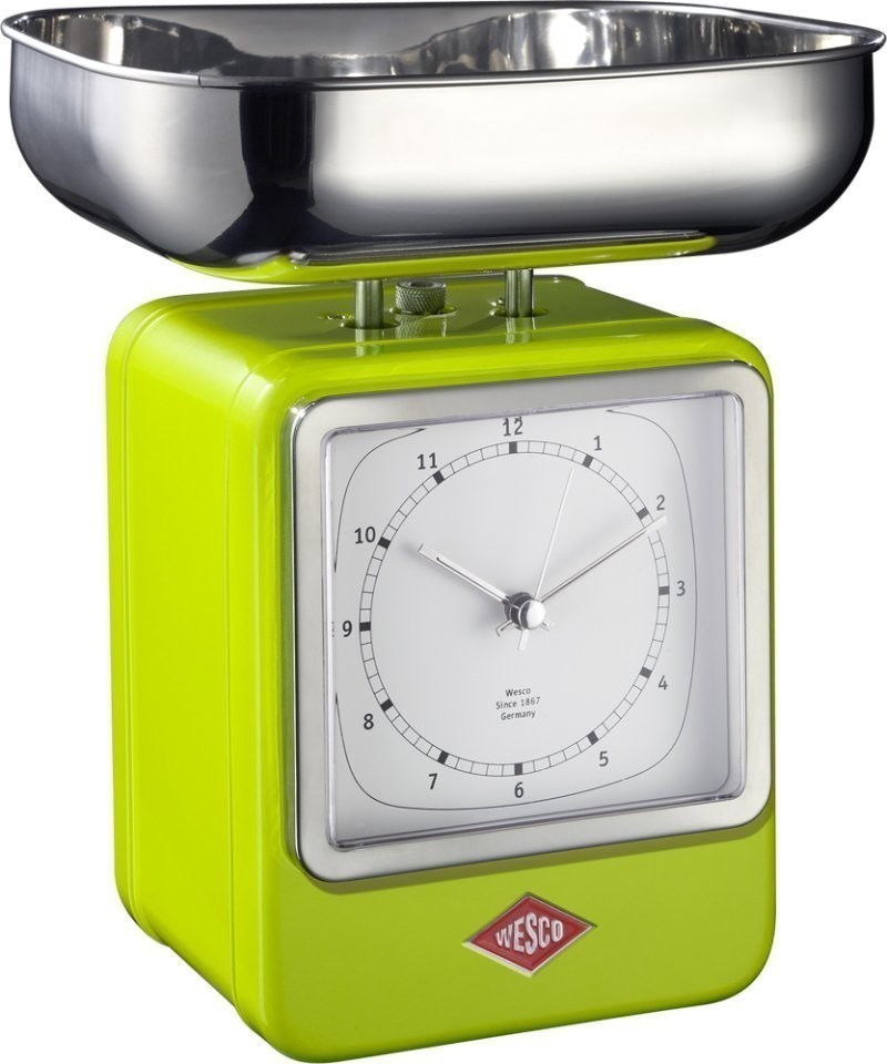 Wesco Balance de cuisine et horloge rétro verte
