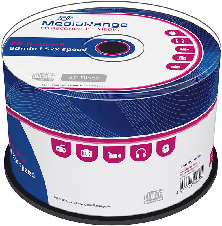 MediaRange CD-R 700Mo 80min 52x 50er Cakebox