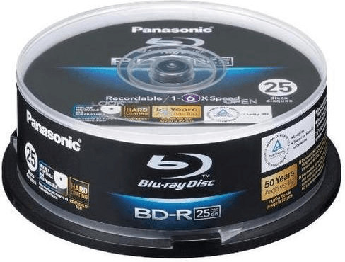 Panasonic BD-R 25Go 135min 6x printable 25er Cakebox