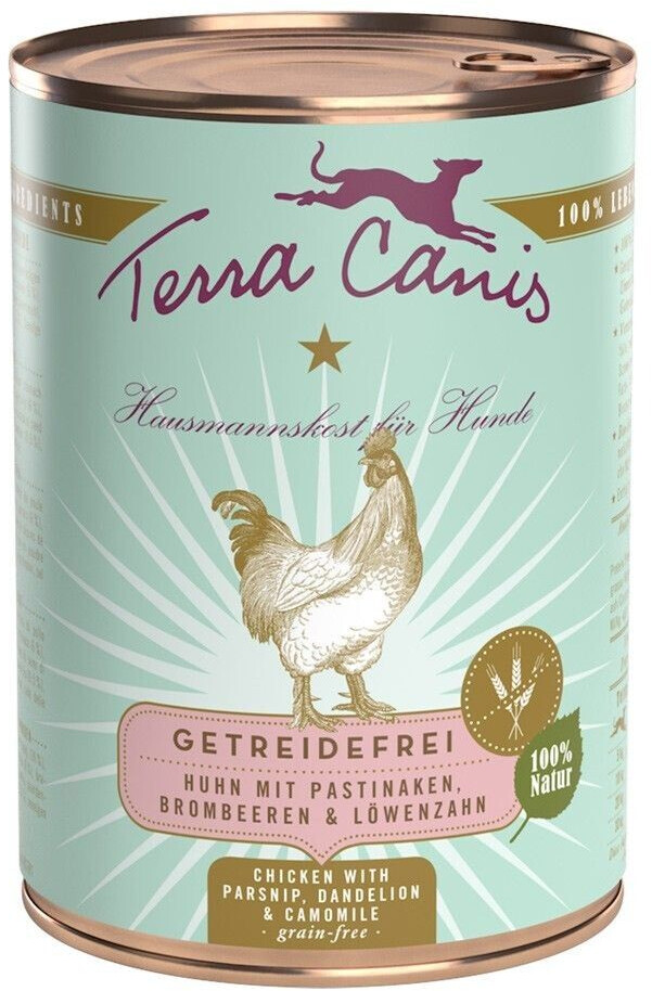 Terra Canis Menu poulet avec panais, pissenlit et camomille (800 g)
