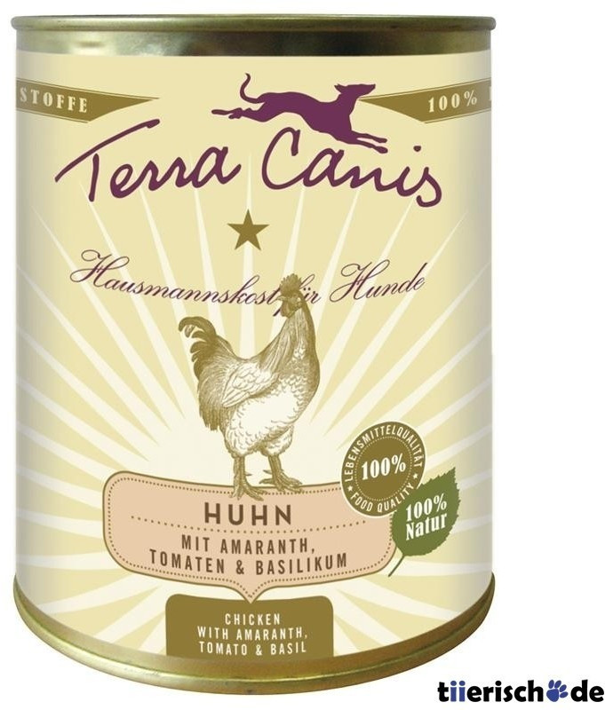 Terra Canis Menu poulet, amarante, tomates, basilic (800 g)