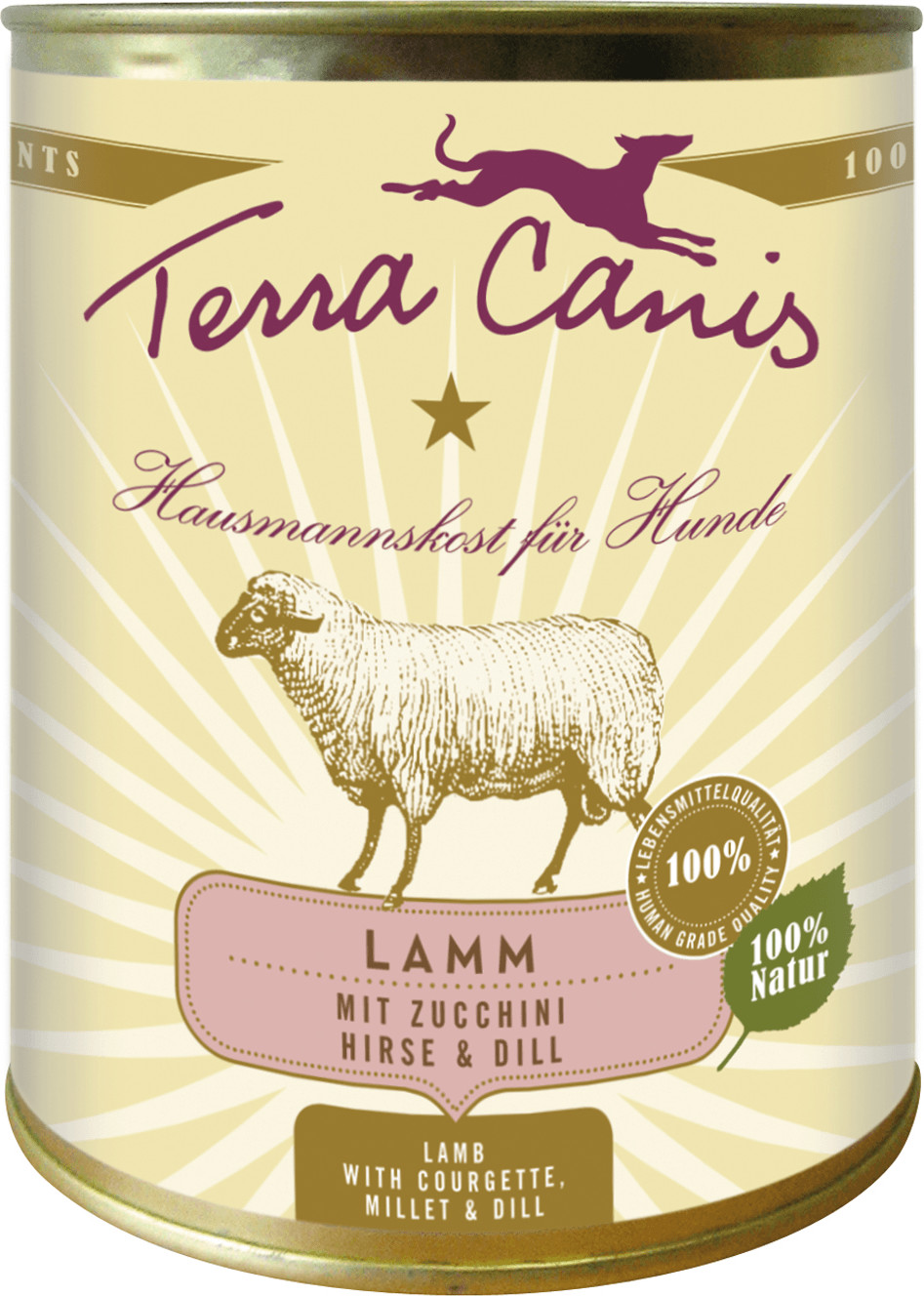 Terra Canis Menu agneau, courgette, millet, aneth (800 g)