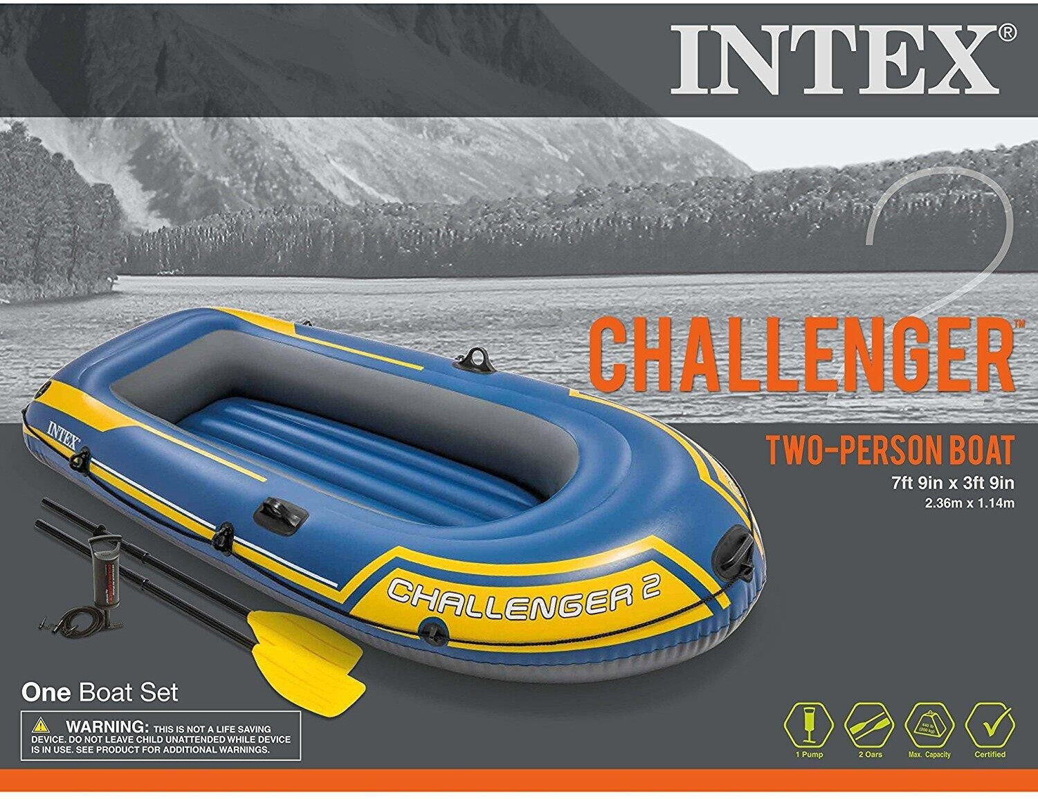 Bateau gonflable Intex Challenger 2 avec pompe et rames