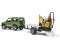 Bruder Land Rover Defender Station Wagon mit Einachsanhänger, JCB Mikrobagger 8010 CTS und Bauarbeiter (02593)
