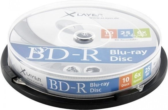 Xlayer BD-R 25GB 135min 6x Inkjet printable 10er Cakebox