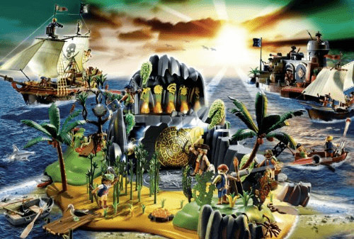 Schmidt Playmobil Pirate Island (150 Pieces)