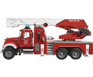 BRUDER MACK Granite Feuerwehrleiterwagen mit Wasserpumpe LKW Spielzeugauto 02821 