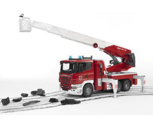 BRUDER® 03590 Scania R-Serie Feuerwehrleiterwagen Wasserpumpe & L&S Module NEU 